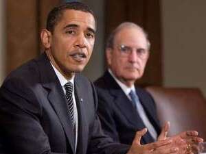 נשיא ארצות הברית ברק אובמה ושליחו המיוחד למזה''ת ג'ורג' מיטשל. נשיא ארצות הברית ברק אובמה ושליחו המיוחד למזה''ת ג'ורג' מיטשל.