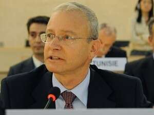 אהרון לשנו-יער, נציג ישראל בדיון, היום. אהרון לשנו-יער, נציג ישראל בדיון, היום.