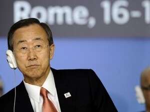 מזכ''ל האו''ם באן קי-מון בוועידת המזון. מזכ''ל האו''ם באן קי-מון בוועידת המזון.