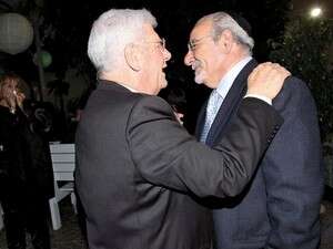 ראש העיר הנוכחי רחמים מלול ושוקי פורר, אמש. ראש העיר הנוכחי רחמים מלול ושוקי פורר, אמש.