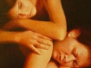 עבודה של הציירת מרים דארט. עבודה של הציירת מרים דארט.