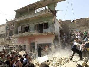 זירת אחד הפיצוצים בבגדד. זירת אחד הפיצוצים בבגדד.