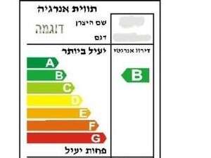 דוגמה לתווית אנרגיה שתוצמד למכשירי החשמל דוגמה לתווית אנרגיה שתוצמד למכשירי החשמל