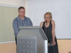 גילי שכטר וחנן סבט בכנס. יו גילי שכטר וחנן סבט בכנס. יו