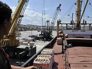 ספינת הסיוע הלובית לפני צאתה למשט. ספינת הסיוע הלובית לפני צאתה למשט.