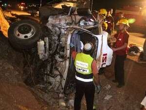 זירת התאונה בצפון השומרון זירת התאונה בצפון השומרון