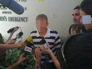 אבי הילדים במסיבת העיתונאים באיכילוב אבי הילדים במסיבת העיתונאים באיכילוב