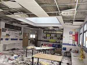 הרס בבית הספר בג'יסר א-זרקא הרס בבית הספר בג'יסר א-זרקא