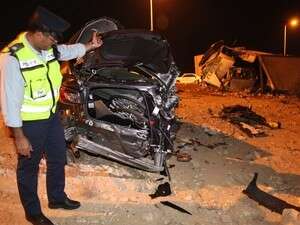 זירת התאונה בכביש משאבי שדה-ב זירת התאונה בכביש משאבי שדה-ב