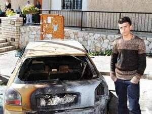 רכב שעלה באש בצפת רכב שעלה באש בצפת