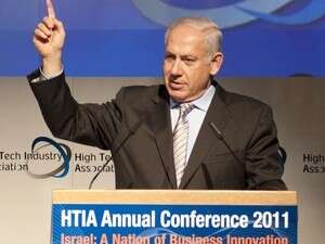 נתניהו בוועידת ההייטק. נתניהו בוועידת ההייטק.