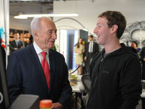 Shimon Peres and Mark Zuckerberg