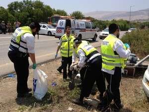 זירת התאונה בצומת מחניים זירת התאונה בצומת מחניים