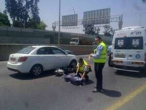 זירת התאונה ברעננה , הבוקר זירת התאונה ברעננה , הבוקר