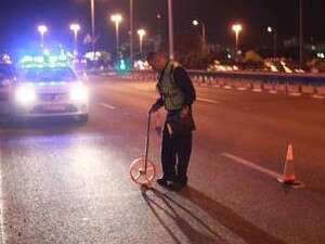 זירת תאונת פגע וברח בנתניה זירת תאונת פגע וברח בנתניה