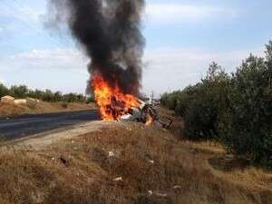 הרכב העולה באש מארוע הבקת הרכב העולה באש מארוע הבקת