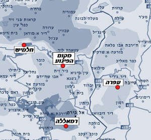 מפת אזור הפיגוע. לחצו להגדלה מפת אזור הפיגוע. לחצו להגדלה