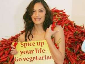 הדוגמנית הפיליפינית איזבל רוצ'ס מעודדת צמחונות. הדוגמנית הפיליפינית איזבל רוצ'ס מעודדת צמחונות.