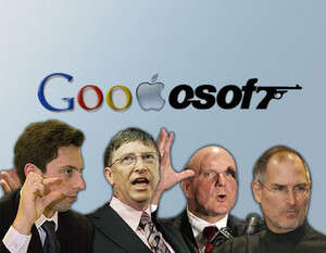 סטיב ג'ובס, סטיב באלמר, ביל גייטס וסרגיי ברין, גוגל, אפל, מיקרוסופט וג'יימס בונד 007 סטיב ג'ובס, סטיב באלמר, ביל גייטס וסרגיי ברין, גוגל, אפל, מיקרוסופט וג'יימס בונד 007