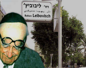ישעיהו ליבוביץ' על רקע רחוב ליבוביץ' ישעיהו ליבוביץ' על רקע רחוב ליבוביץ'