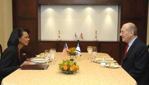 פגישת רייס ואולמרט אתמול בירושלים. צילום: משה מילנר, לע פגישת רייס ואולמרט אתמול בירושלים. צילום: משה מילנר, לע