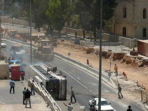 אזור פיגוע הדריסה ברחוב יפו בירושלים אזור פיגוע הדריסה ברחוב יפו בירושלים