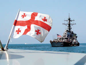 ספינה אמריקנית שנושאת סיוע הומניטרי לאיזור הקרבות בגיאורגיה. ספינה אמריקנית שנושאת סיוע הומניטרי לאיזור הקרבות בגיאורגיה.