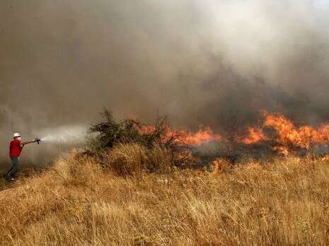 מתנדב מנסה לכבות שריפה ליד אתונה. צילום: רויטרס מתנדב מנסה לכבות שריפה ליד אתונה. צילום: רויטרס