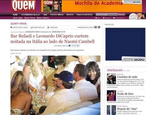 צילום מסך revistaquem.globo.com/Revista/Quem צילום מסך revistaquem.globo.com/Revista/Quem