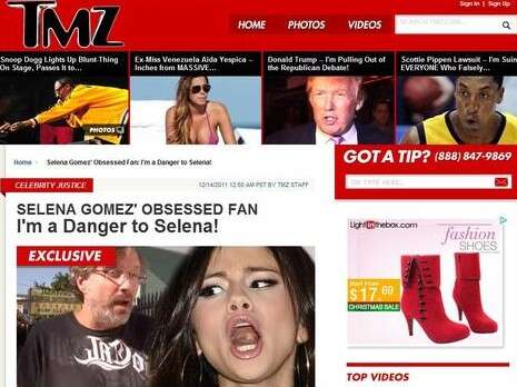 צילום מסך מתוך אתר TMZ צילום מסך מתוך אתר TMZ