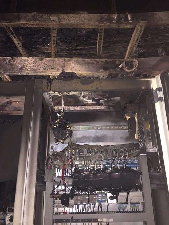 חדר החשמל השרוף/צילום :יחצ פלאפון חדר החשמל השרוף/צילום :יחצ פלאפון