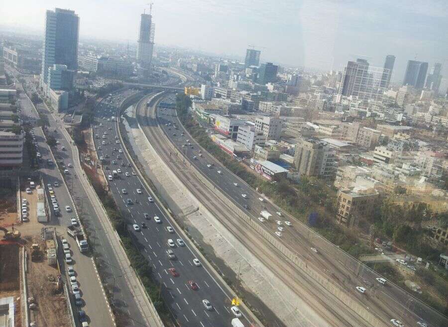 מבט לכביש איילון בשנת 2014