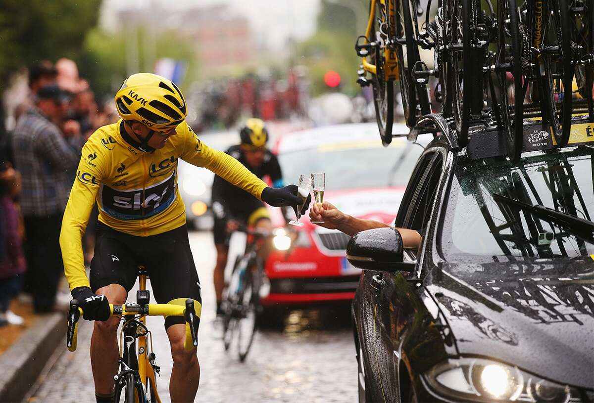 Chris Froome and Jaguar Celebrate Tour de France victory