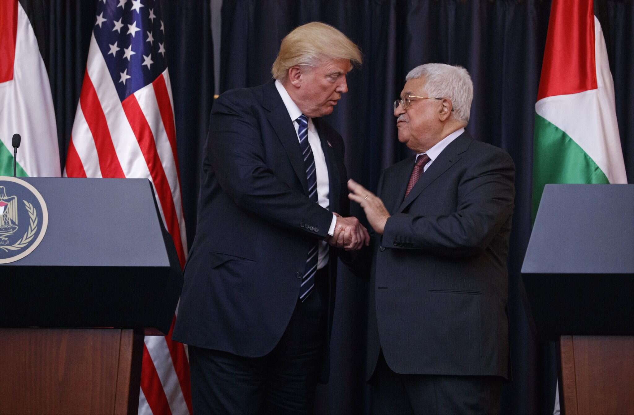 דונלד טראמפ ואבו מאזן. צילום: איוון ווסי / AP צילום: איוון ווסי / AP