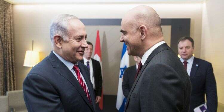 בנימין נתניהו ונשיא שווייץ אלן ברסט. צילום: AP צילום: AP