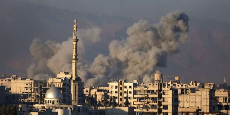 הפצצה בסוריה. צילום: AFP צילום: AFP