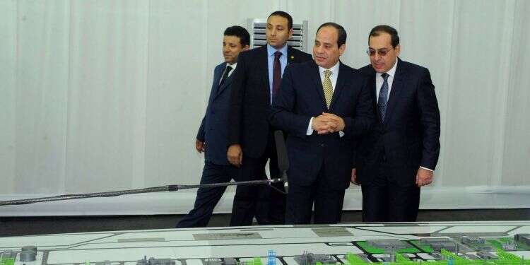 הנשיא המצרי עבד אל פתח א-סיסי בהשקת מתקני הגז הטבעי של מצרים, 2018. צילום: AFP צילום: AFP