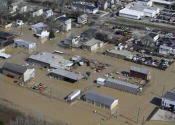 תצלומי אוויר של ההצפות שנרשמו באוהיו, ארצות הברית, ארכיון. צילום: AP צילום: AP