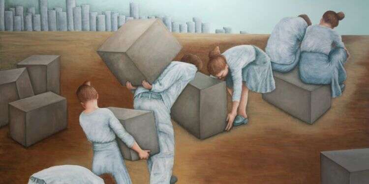 יצירה: עזרה בדרך, טלי עירוני, אקריליק על בד, 2014 יצירה: עזרה בדרך, טלי עירוני, אקריליק על בד, 2014