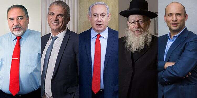 נפתלי בנט, יעקב ליצמן, בנימין נתניהו, משה כחלון ואביגדור ליברמן. צילום: הדס פרוש, פלאש90, אריק סולטן צילום: הדס פרוש, פלאש90, אריק סולטן