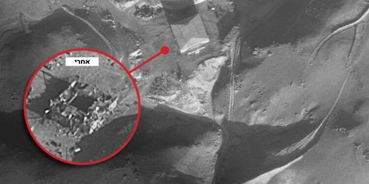 צילום לווייני של הכור הגרעיני לפני התקיפה ואחרי שהושמד. צילום דו''צ צילום דו''צ