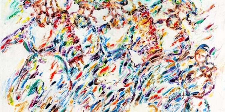 חסידים, אורה ניסים, שמן על בד, 2016 "העולם לא טעמו אותי כלום עדיין"