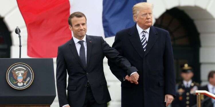 דונלד טראמפ ועמנואל מקרון. צילום: AFP צילום: AFP