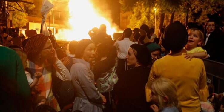 חגיגות ל''ג בעומר, תשע צילום: AFP