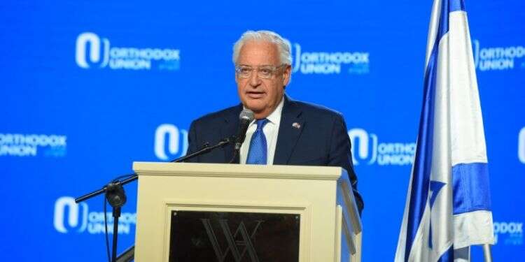 דיוויד פרידמן באירוע של ארגון OU לכבוד העברת השגרירות. צילום: אליהו ינאי צילום: אליהו ינאי