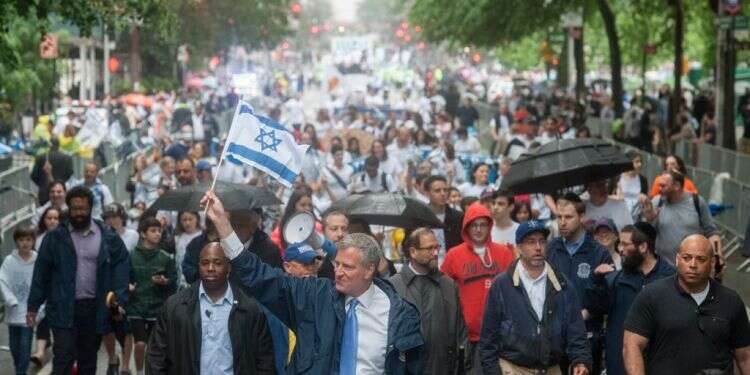 צעדה למען ישראל בניו יורק, 2016. צילום: AFP צילום: AFP