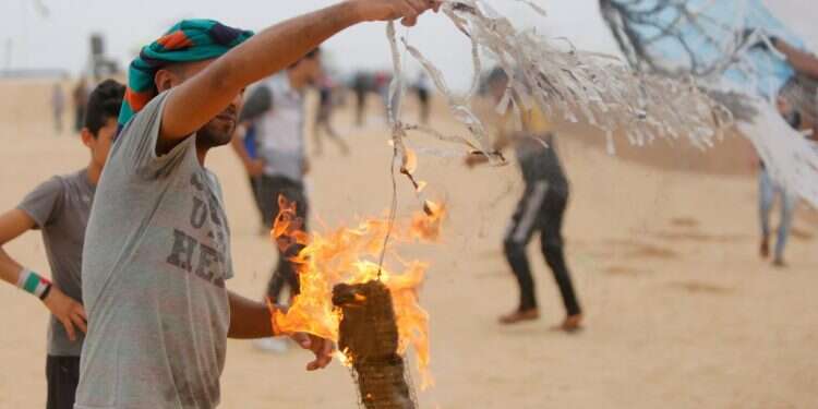 עפיפון חבלה. צילום: AFP עפיפון חבלה. צילום: AFP