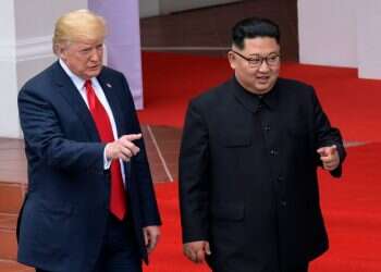 קים ג'ונג און ודונלד טראמפ. צילום: AFP
