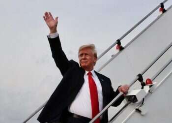 טראמפ נפרד מפסגת סינגפור. צילום: AFP