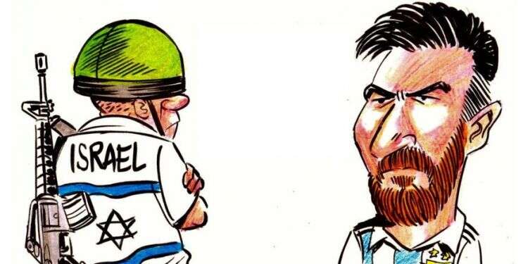 מסי וחייל צה''ל. מתוך טוויטר קריק-טור: ליאו מסי בין רגב לרג'וב